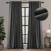 Faux Linen Blackout Curtains for Bedroom Grey Curtains 96 Inches Long Back Tab/Rod Pocket Room Darkening Drapes for Living Room 2 Panels Set 50 W x 96 L Dark Gray