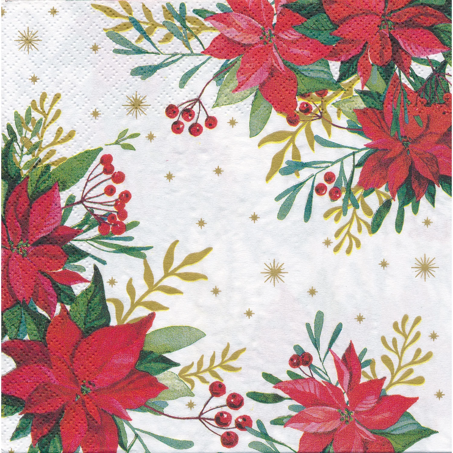 Serviettes en papier "étoile de Noël", 33 x 33 cm, 20 pièces