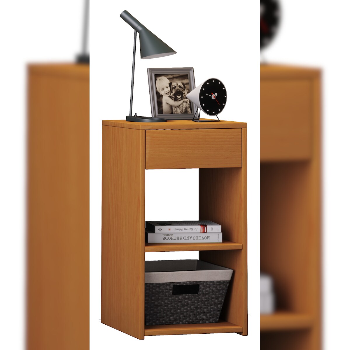 VCM Nachttisch Sledo Buche H. 65 x B. 35 x T. 35 cm Image