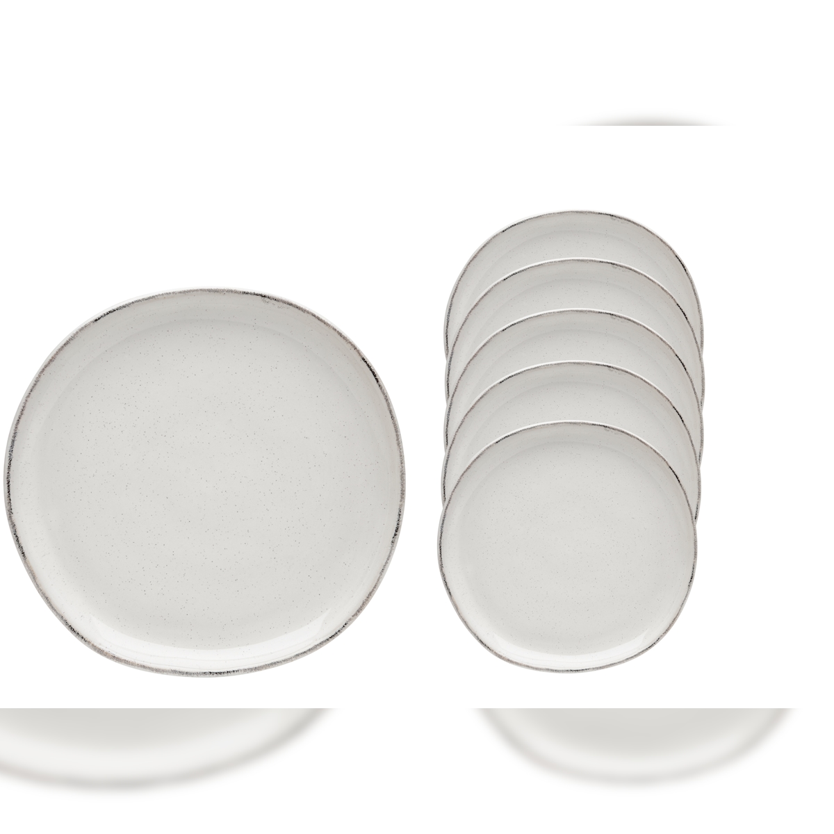 Van Well | URBAN Dessertteller 20 cm creme 6er Set - Steinzeug für Frühstück, Dessertteller Rund, Kuchenteller Image