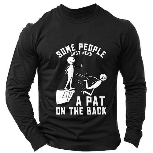 Men's Word / Phrase T Shirt Long Sleeve Shirt 100% Cotton Long Sleeve Graphic Shirt Light Heather Grey Black Wine Comfortable Tee Vacation Street Fashion Designer Clothing