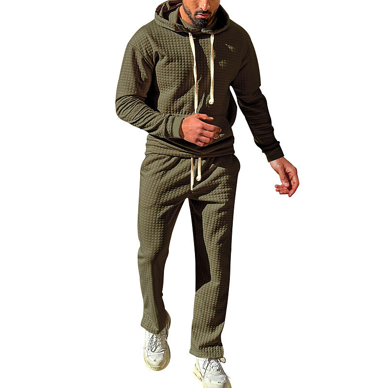 Men's Hoodie Tracksuit Sweatsuit Black White Army Green Khaki Dark Gray Hooded Plain Drawstring 2 Piece Front Pocket Sports Outdoor Daily Holiday Streetwear Basic Casual Spring Fall Clothing