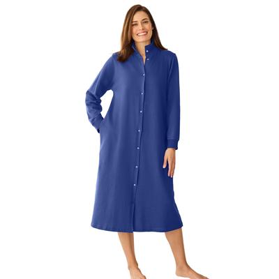 Plus Size Women's Only Necessities Fleece Snap-Front Robe by Only Necessities in Ultra Blue (Size L)