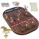 Horse Race Board Game Racing Game Thickened Solid Wood with 11 Luxurious Durable Classic Metal Horses with 4 Dice and 2 Boxes of Cards Horse Racing Game (flame)