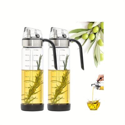 TEMU Olive Oil Dispenser Bottle, Auto Flip Bottles For Kitchen, 18 Oz With Leakproof , Easy Clean And Vinegar Dispenser Set Of 2