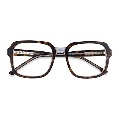 Male s square Tortoise Clear Acetate Prescription eyeglasses - Eyebuydirect s Trouble