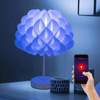 Nachttischlampe Tischlampe weiß Tischleuchte Schlafzimmer, Leseleuchte Dekorbögen, cct, App Image