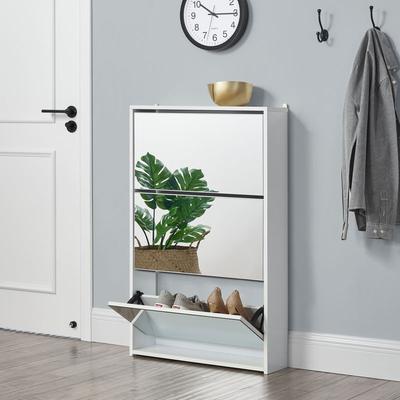 [en.casa] - Schuhkipper Vogar mit 3 Türen 102,5x63x17 cm Weiß Image