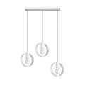 Lampe suspendue acier blanc H 110 cm