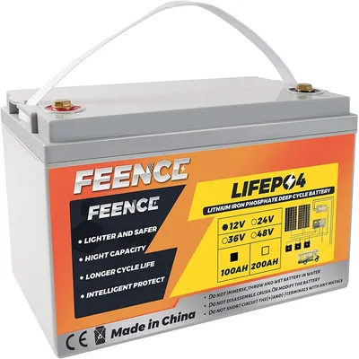 Feence 12V LiFePO4 Battery 100AH With BMS Lithium Power Golf Cart Batteries RV campers off-road