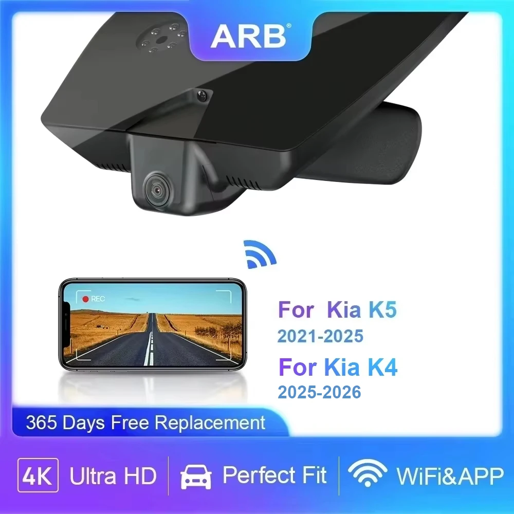 ARB 4K-Autokamera für Kia K5 2021–2026, für 2025 2026 Kia K4, OEM Fit Dash DVR mit WIFI-APP-Steuerung, Nachtsicht-G-Sensor, LHD Image
