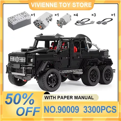 MOC 90009 Technische RC Geländewagen Bausteine Schwarz Chost 6X6 Cruiser Auto Ziegel Montage Spielzeug Weihnachten Geschenk für Kinder Image