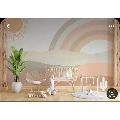 Benutzer definierte Cartoon Wandbild nordische handgemalte rosa Wolken Regenbogen Cartoon ganzes Image