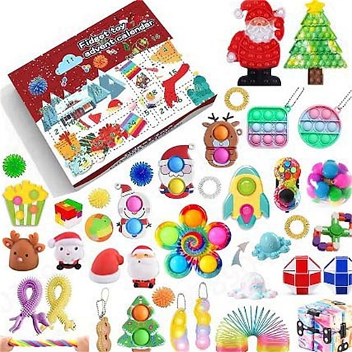 Weihnachts-Adventskalender Füllartikel Weihnachtsgeschenk für Kinder Jungen Druckentlastung Weihnachts Countdown Geschenk Spielzeug Set Image
