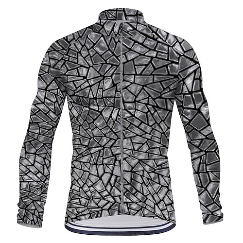 Herren Radtrikot Farbblock Langarm Fahhrad T-Shirt Oberteil mit 3 Gesäßtaschen Mountainbike MTB Straßenradsport Schnelltrocknend Frontreißverschluss Feuchtigkeitsableitend Sport Gelb Blau Purpur Image