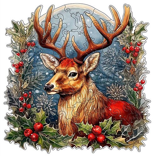 Ideal Weihnachtsgeschenke für Enkelkinder Mädchen Jungen Weihnachtsfest dreidimensional unregelmäßiges Tier Holzpuzzle unabhängige Station Explosionsquelle Hersteller für Weihnachtsgeschenke Image