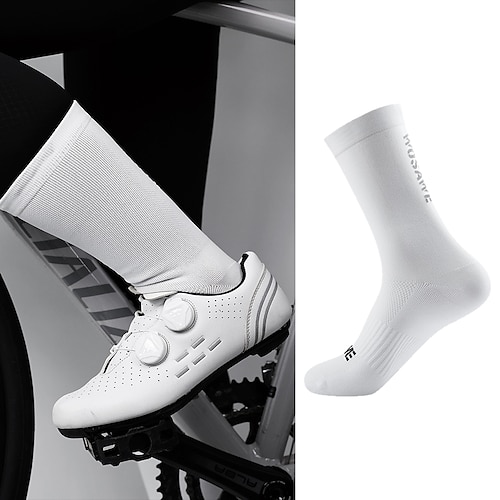Wosawe Radfahren Sport reflektierende Socken Rennrad Mitte der Wade Sportsocken Männer und Frauen Modelle atmungsaktive Freizeit Radfahren Socken be001