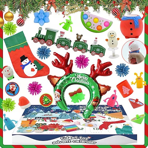 Countdown Weihnachten Blindbox kommt Kalender Dekompression Spielzeug Schmuck Mädchen Spielzeug Jungen und Mädchen Geschenk für Weihnachtsgeschenke