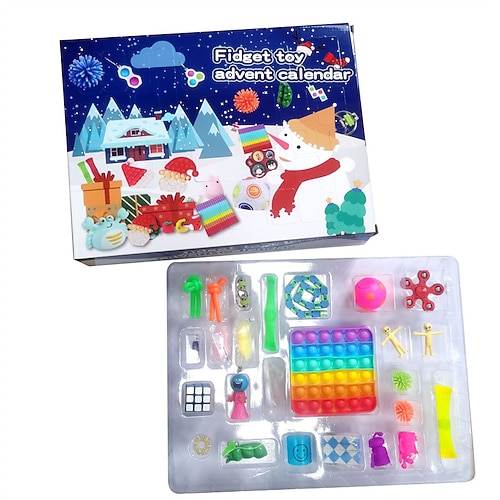 Weihnachts-Adventskalender Füllartikel Weihnachtsgeschenk für Kinder Jungen Druckentlastung Weihnachts Countdown Geschenk Spielzeug Set Image
