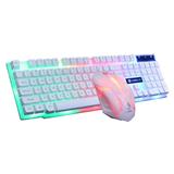 DVKOVI Gaming Keyboard and Mouse Combo Led USB Wired with RGB Lighting Key Mouse Keyboard Backlit Mechanical Feeling Rainbow LED Lit Backlight Keyboard Mouse Set for Computer Windows PC