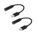 PeggyDoll 2pcs Type-C to 3.5mm Earphone Cable Adapter Usb 3.1 Type C USB-C Male to 3.5 AUX Audio Female Jack (Black)