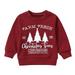 Generic Baby Christmas Boys Girls Pullover Crewneck Tops Letter Long Sleeve Sweatshirt Tops Christmas Outfit for Holidayï¼ˆ2-3 Years Redï¼‰