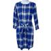 Anthropologie Dresses | M.I.H Jeans Plaid Flannel Button Down Shirt Dresses Casual Checkered Plaid Xs | Color: Blue/White | Size: Xs