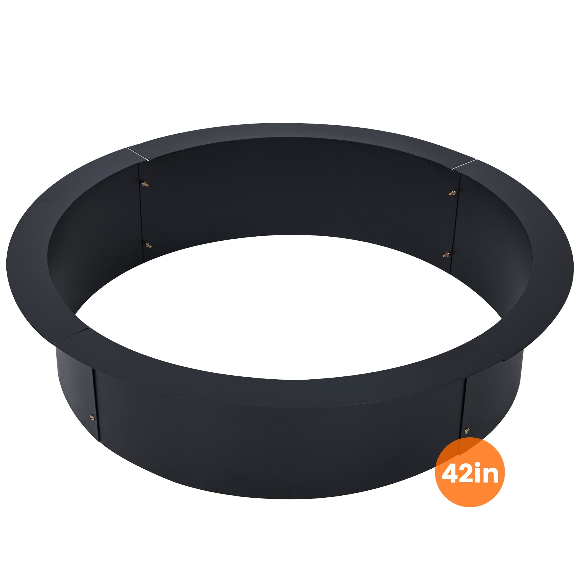 42 Inch Steel Heat-Resistant Fire Pit Ring for Camping Patio Backyard - 42" x 42" x 10"