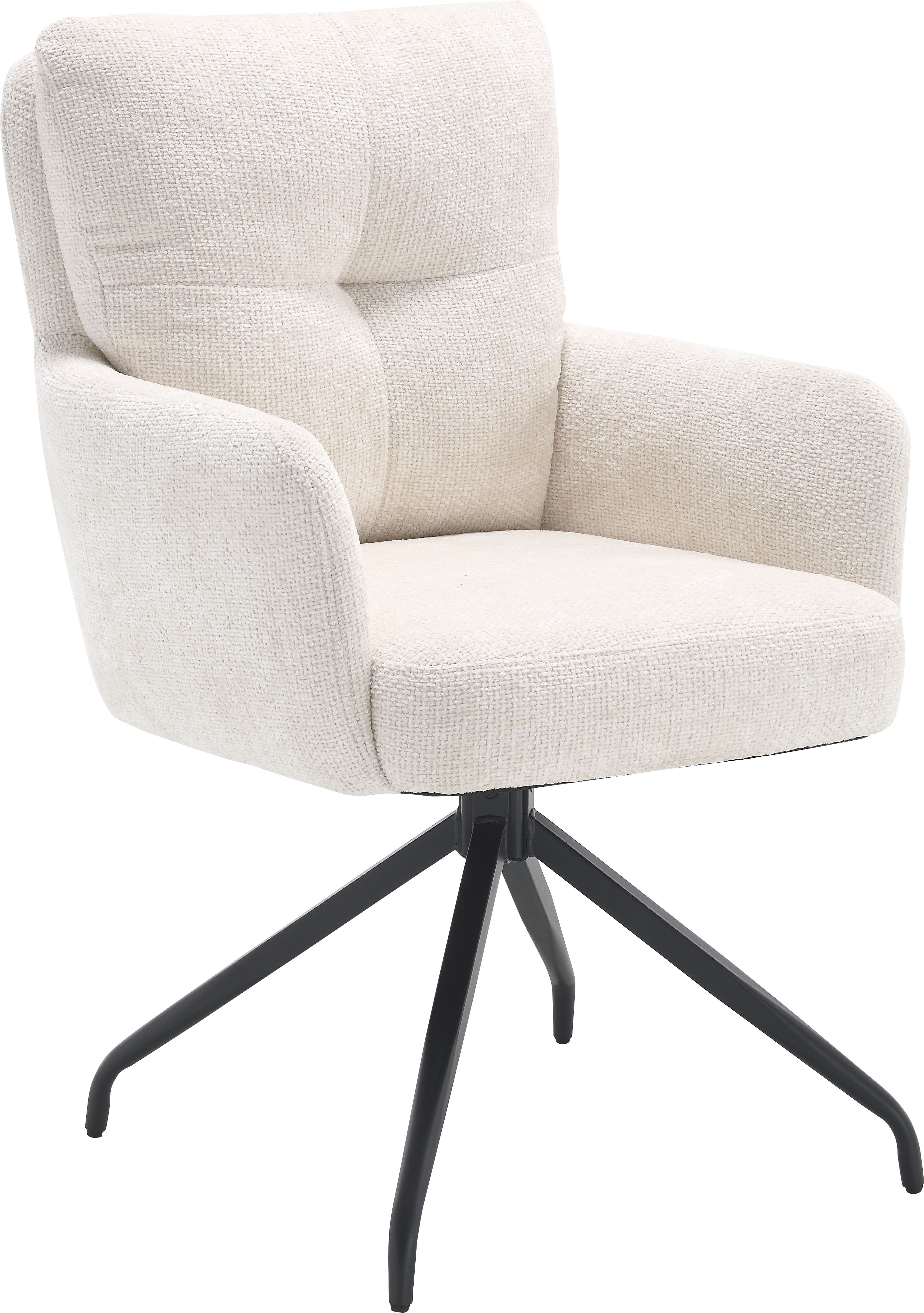 Esszimmerstuhl HOME AFFAIRE "Valldemossa", beige, B:60cm H:92cm T:67cm, Stühle, Esszimmerstuhl, pflegeleichter Boucle Bezug, mit schwarzen Metallbeinen, Breite 60 cm