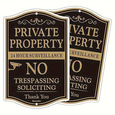 TEMU Large Private Property No Trespassing Sign, 2-pack 12