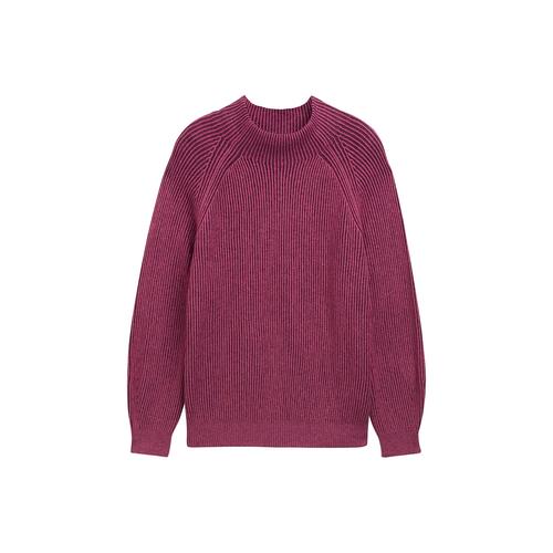 TOM TAILOR Damen Plus - Strickpullover mit Stehkragen, rosa, Uni, Gr. 54