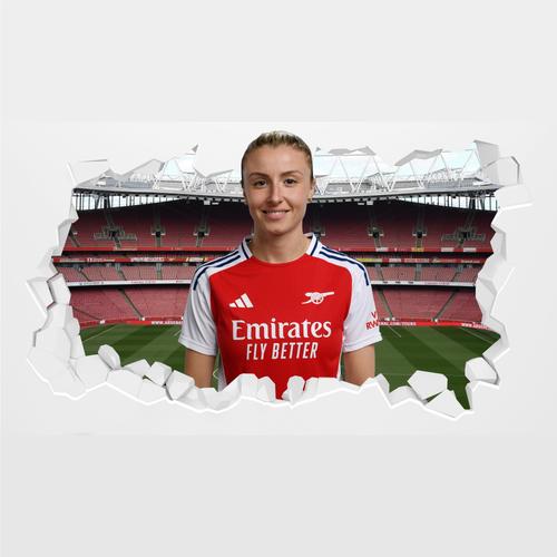 Arsenal Leah Williamson 24-25 Wandaufkleber „kaputt“ – 90 cm Breite x 50 cm Höhe