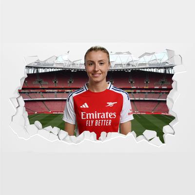Arsenal Leah Williamson 24-25 Wandaufkleber „kaputt“ – 90 cm Breite x 50 cm Höhe Image