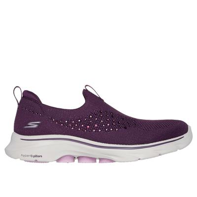 Skechers Women's GO WALK 7 - Blink Slip-On Shoes | Size 7.5 | Plum | Textile/Synthetic