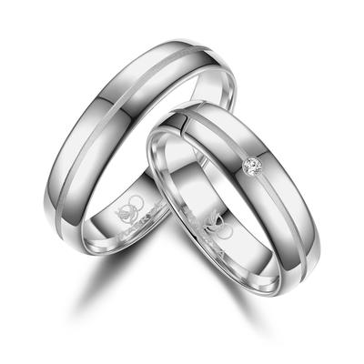 Verlobungsring MARRYA "Silber Ringe Trauringe Eheringe Partnerringe" Gr. 76, silber (herren ring, silber), Fingerringe, 