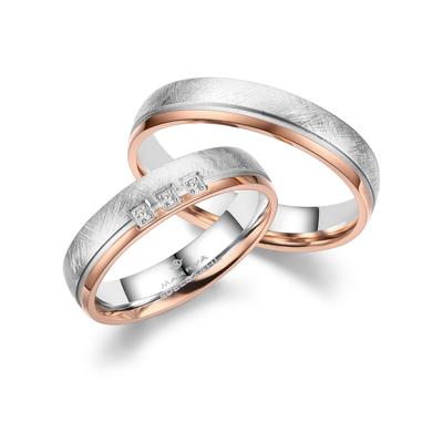 Trauring MARRYA "Edelstahl Ringe Trauringe Eheringe Partnerringe" Gr. 64, rosa (herren ring, silber, rosé), Fingerringe,