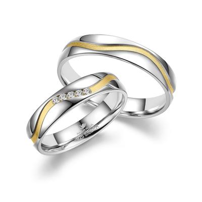 Trauring MARRYA "Silber Ringe Trauringe Eheringe Partnerringe" Gr. 60, silber (damen ring, silber, gold), Fingerringe, D