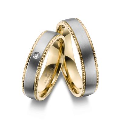 Verlobungsring MARRYA "Titan Ringe Trauringe Eheringe Partnerringe" Gr. 68, gold (herren ring, gold, silber), Fingerring