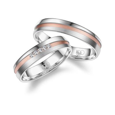 Trauring MARRYA "Silber Ringe Trauringe Eheringe Partnerringe" Gr. 64, rosa (damen ring, silber, rosé), Fingerringe, Dam