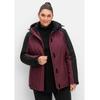 Outdoorjacke SHEEGO "Große Größen", Damen, Gr. 46, rot (bordeaux, schwarz), Obermaterial: 94% Polyester, 6% Elasthan;Futter: 100% Polyester;Wattierung: 100% Polyester, unifarben, casual, figurumspielend normal, Jacken, atmungsaktiv, wasser- und...