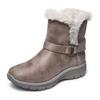 Winterstiefel SKECHERS "EASY GOING-DREAMERS MOVE", Damen, Gr. 35, grau (taupe, braun), Lederimitat, casual, Schuhe, Schlupfstiefel, Snowboots, Winterschuh mit Slip-Ins Schafteinstieg