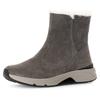 Winterboots GABOR ROLLINGSOFT, Damen, Gr. 38,5, grau, Veloursleder, sportlich, Schuhe, Keilabsatz, Stiefelette mit der typischen rollingsoft-Laufsohle