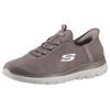 Slip-On Sneaker SKECHERS "SUMMITS", Damen, Gr. 42, braun, Textil, meliert, sportlich, Schuhe Sneaker, Slipper, Freizeitschuh, Halbschuh in veganer Verarbeitung
