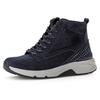 Schnürboots GABOR ROLLINGSOFT, Damen, Gr. 38, blau (dunkelblau), Nubukleder, sportlich, Schuhe, Keilabsatz, Freitzeitschuh, High-Top-Sneaker, Label an der Ferse