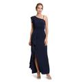 Cocktailkleid VERA MONT "Vera Mont Damen Cocktailkleid figurbetont", Damen, Gr. 38, Normalgrößen, blau (night sky), Obermaterial: 100% Polyester. Futter: 95% Polyester, 5% Elasthan., elegant, figurbetont lang, asymmetrischer Ausschnitt, ohne Ärmel,...
