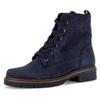 Schnürboots GABOR, Damen, Gr. 42, blau (dunkelblau), Nubukleder, unifarben, casual, Schuhe, Blockabsatz, Schnürstiefelette, praktischer Innenreißverschluss