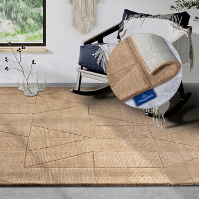 Wollteppich VILLEROY & BOCH "Ursule", beige, B:120cm H:10mm L:170cm, Wolle, Teppiche, Läufer, handgewebt, Wolle, Natur, Wohnzimmer, Geometrie, Boho Image
