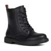 Schnürstiefel GEOX "J ECLAIR GIRL", Kinder, Gr. 26, schwarz, Synthetik, klassisch, Schuhe, mit Reißverschluss