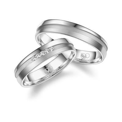 Verlobungsring MARRYA "Silber Ringe Trauringe Eheringe Partnerringe" Gr. 52, silber (herren ring, silber), Fingerringe, 