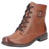 Schnürstiefelette RIEKER, Damen, Gr. 38, braun, Lederimitat, used, klassisch, Schuhe, Schnürboots, Klassik-Boots, Blockabsatz, in Used-Optik